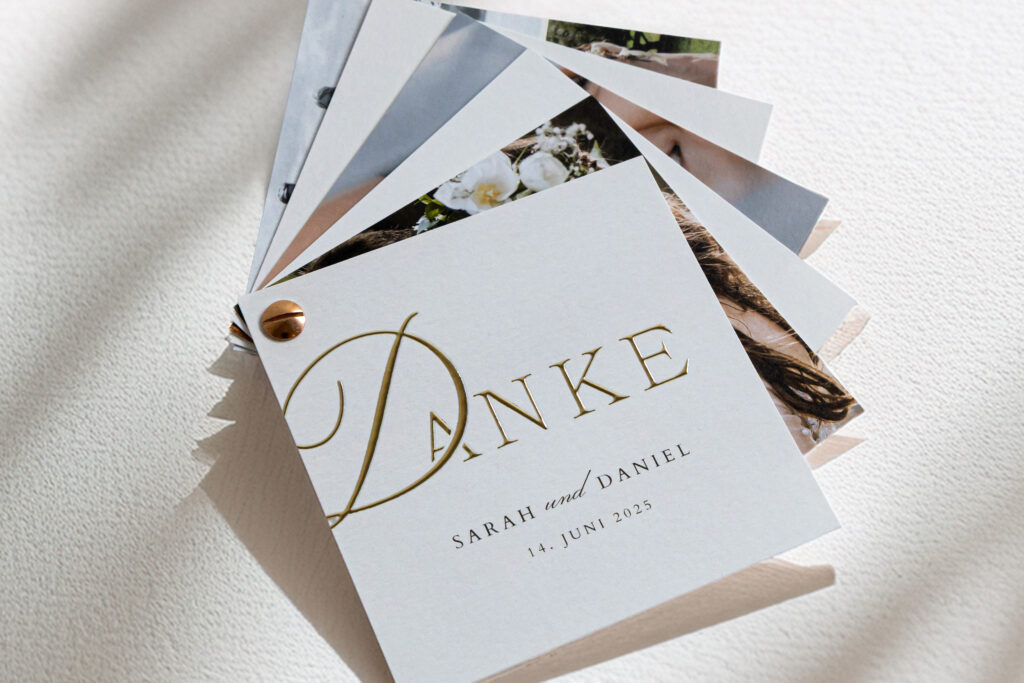 Dankeskarte mit Goldfolie im Design 