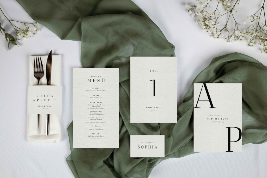 Hochzeitspapeterie Design