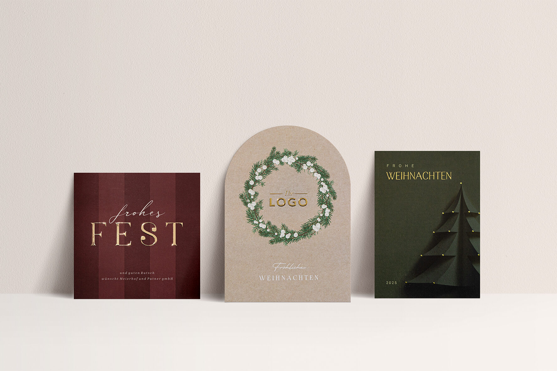 B2B Weihnachtskarten mit Logo Integration