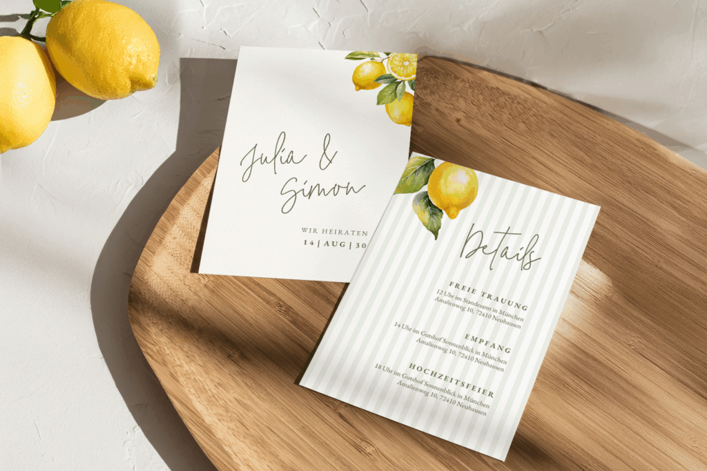 Hochzeitseinladung im Design 