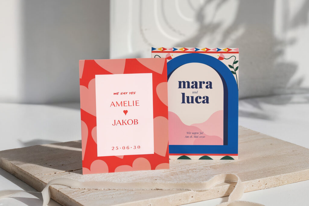 Hochzeitskarten neue Kollektion 2026, Bold Colors und Maximalismus
