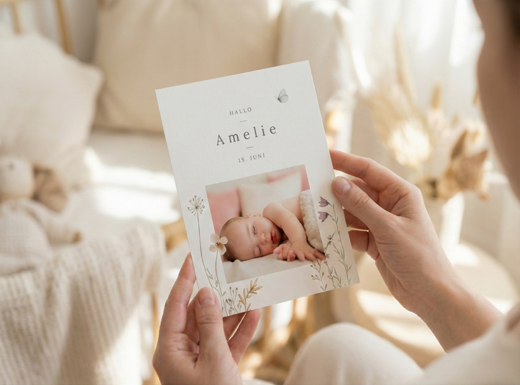 Geburtskarte im Design