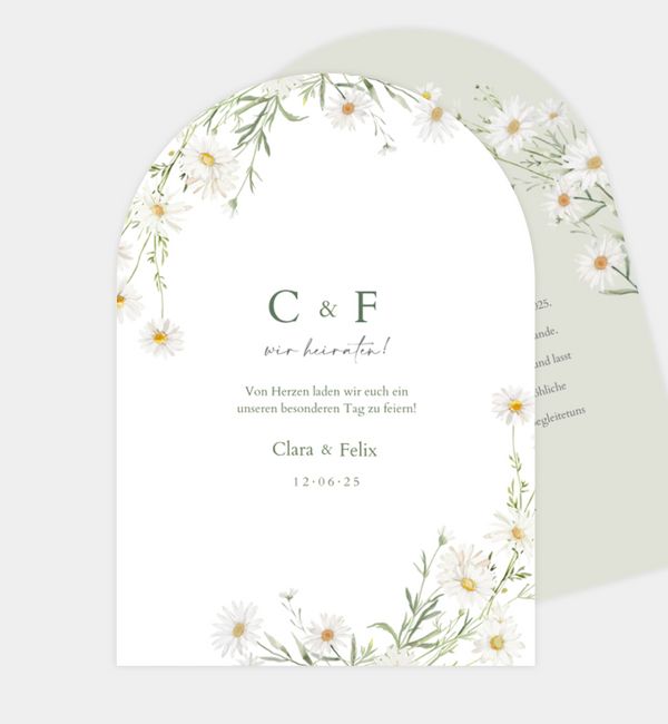 Postkarte Bogen Einladungskarte Hochzeit im Design 