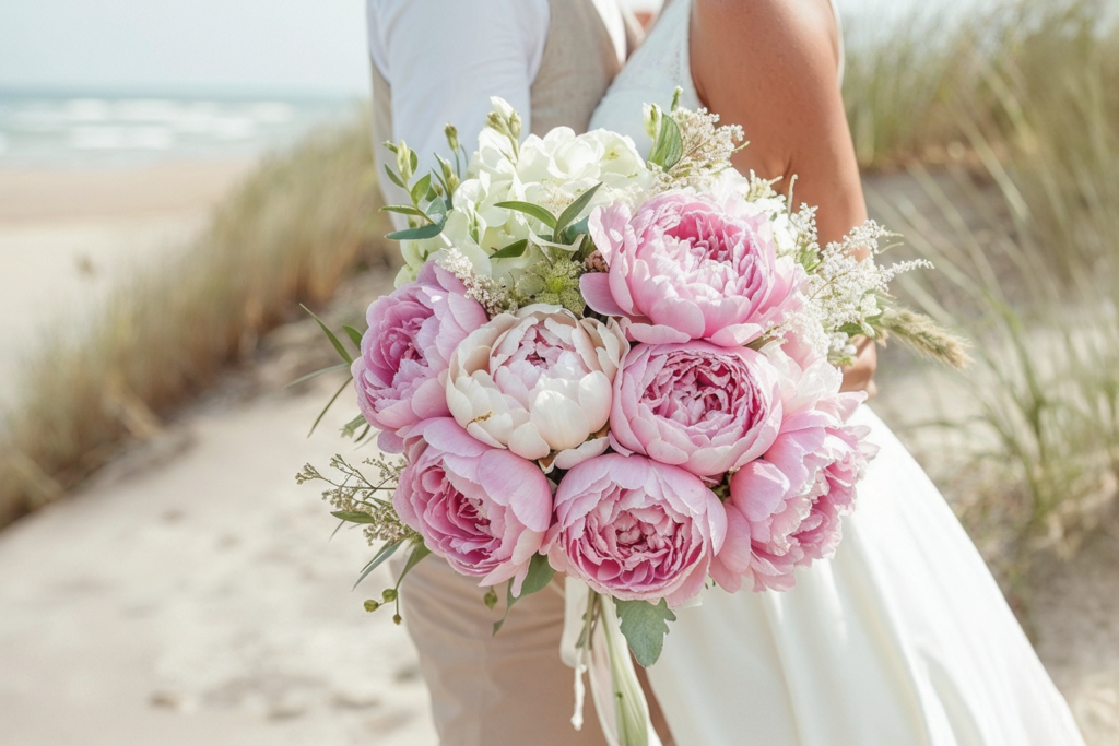 Pfingstrosen am Meer