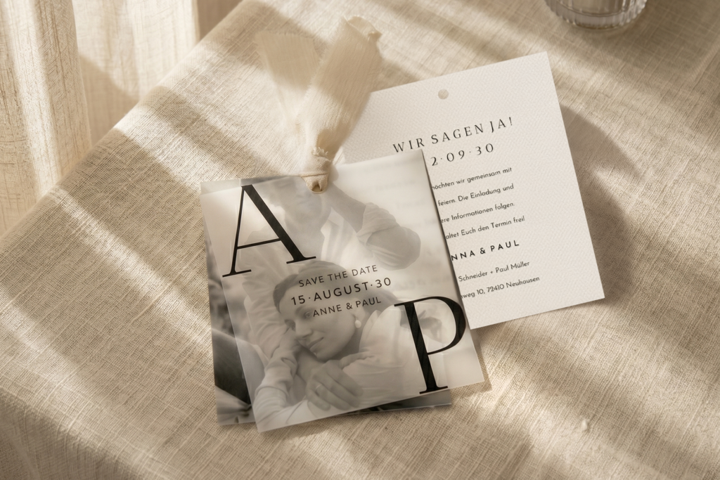 Polaroid mit Transparentpapier im Design 