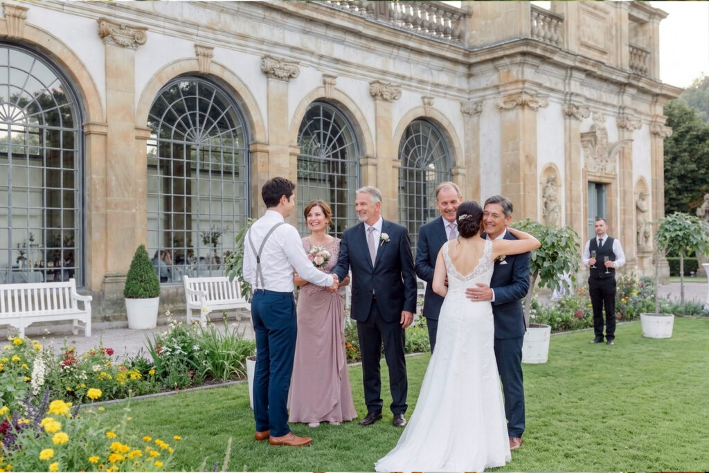 Gartenhochzeit in einem Schlossgarten