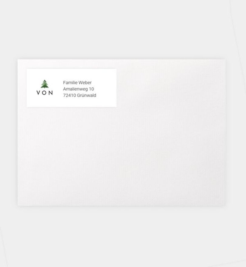 Absenderaufkleber Weihnachten Kleiner Baum