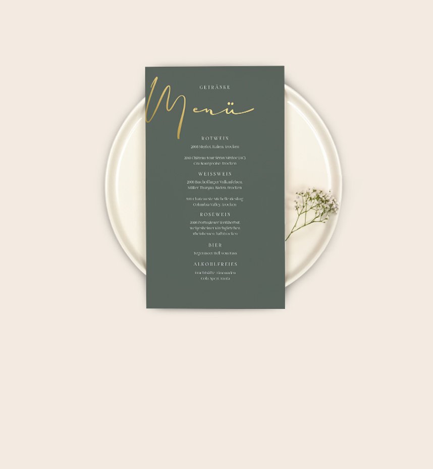 Menükarten Hochzeit